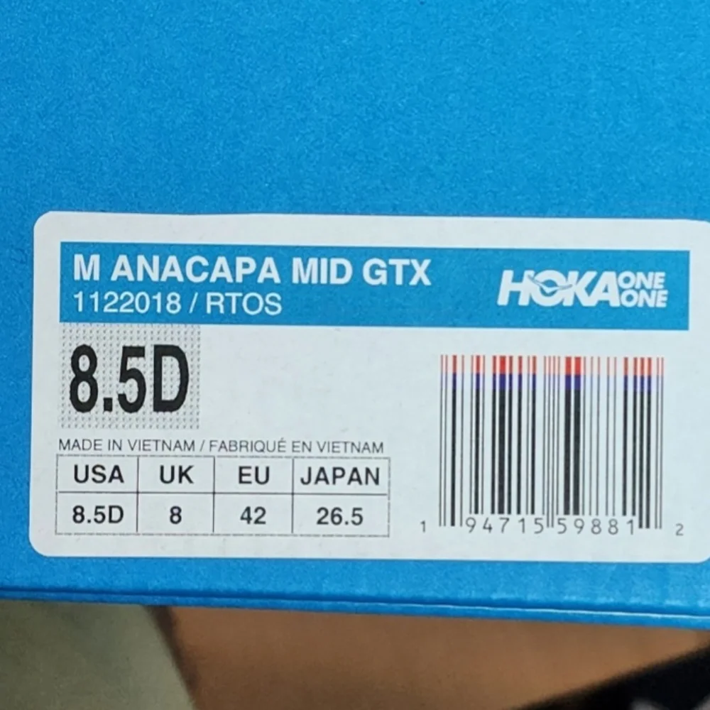 Hoka One One Blue with Orange Accent Trail Boots
